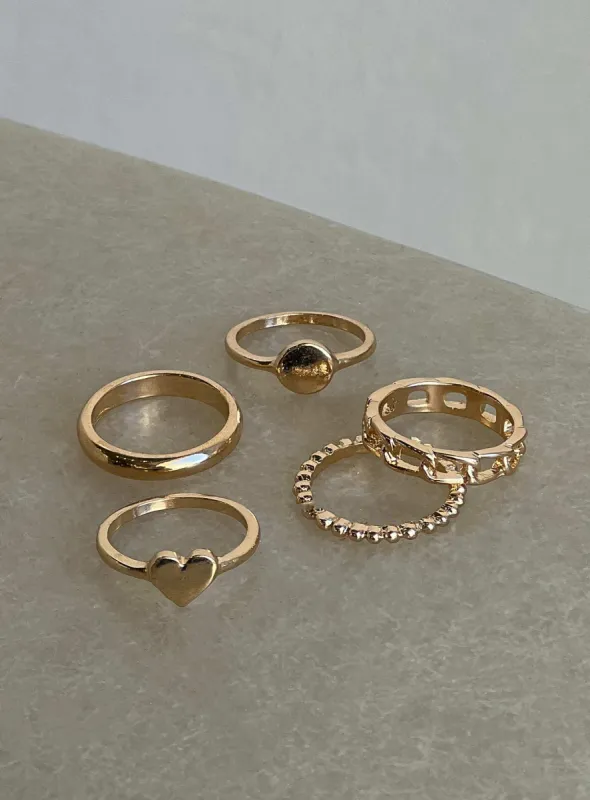 Spade Ring Set Gold sold by Princess Polly