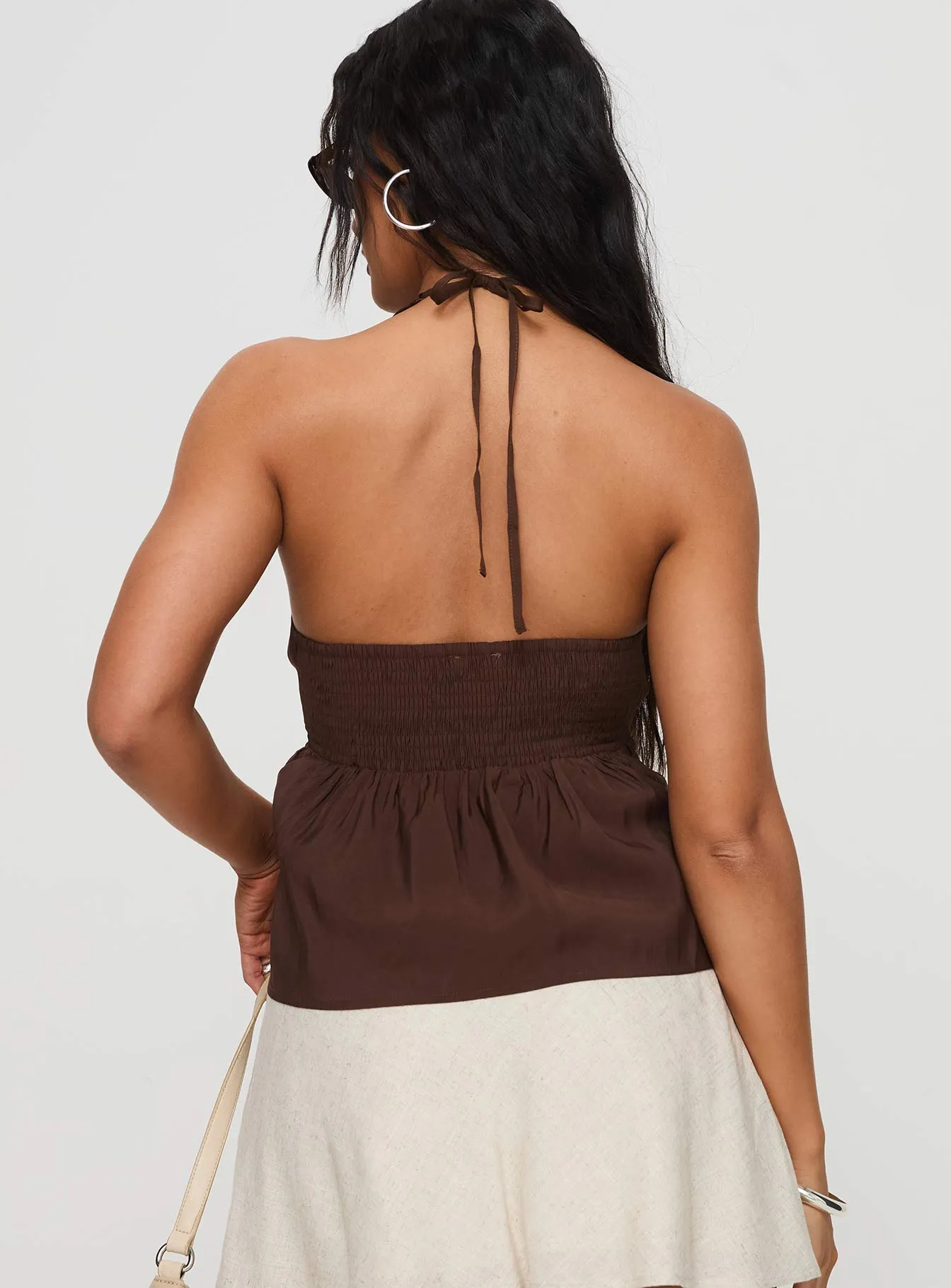 Gadot Halter Top Brown sold by Princess Polly product image thumbnail 5
