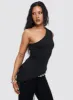 Vulnerable One Shoulder Top Black sold by Princess Polly