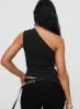 Vulnerable One Shoulder Top Black sold by Princess Polly