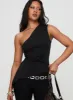 Vulnerable One Shoulder Top Black sold by Princess Polly