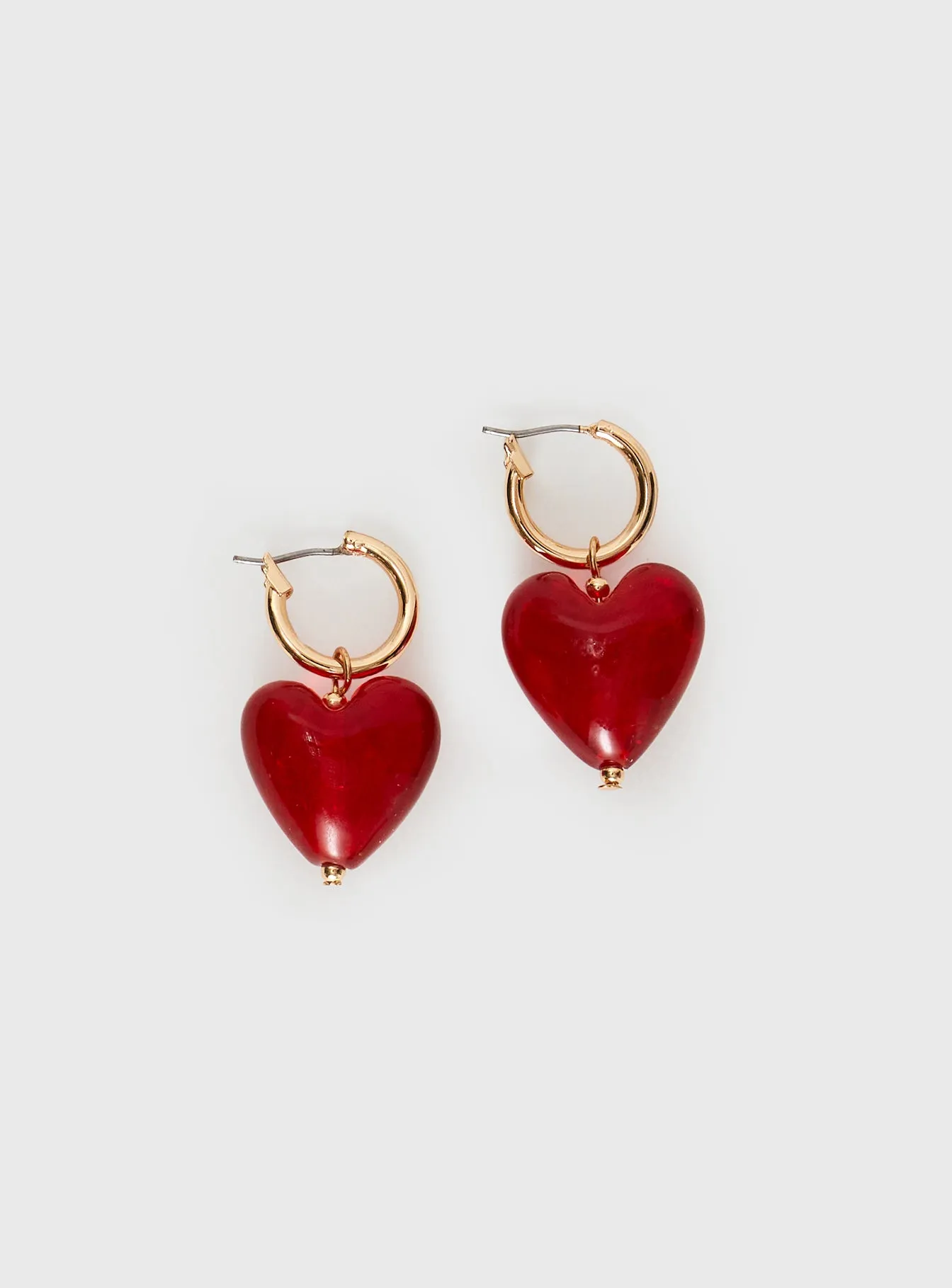 Wild Heart Earrings Gold / Red sold by Princess Polly product image thumbnail 3