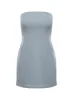 Chromatica Strapless Mini Dress Silver sold by Princess Polly