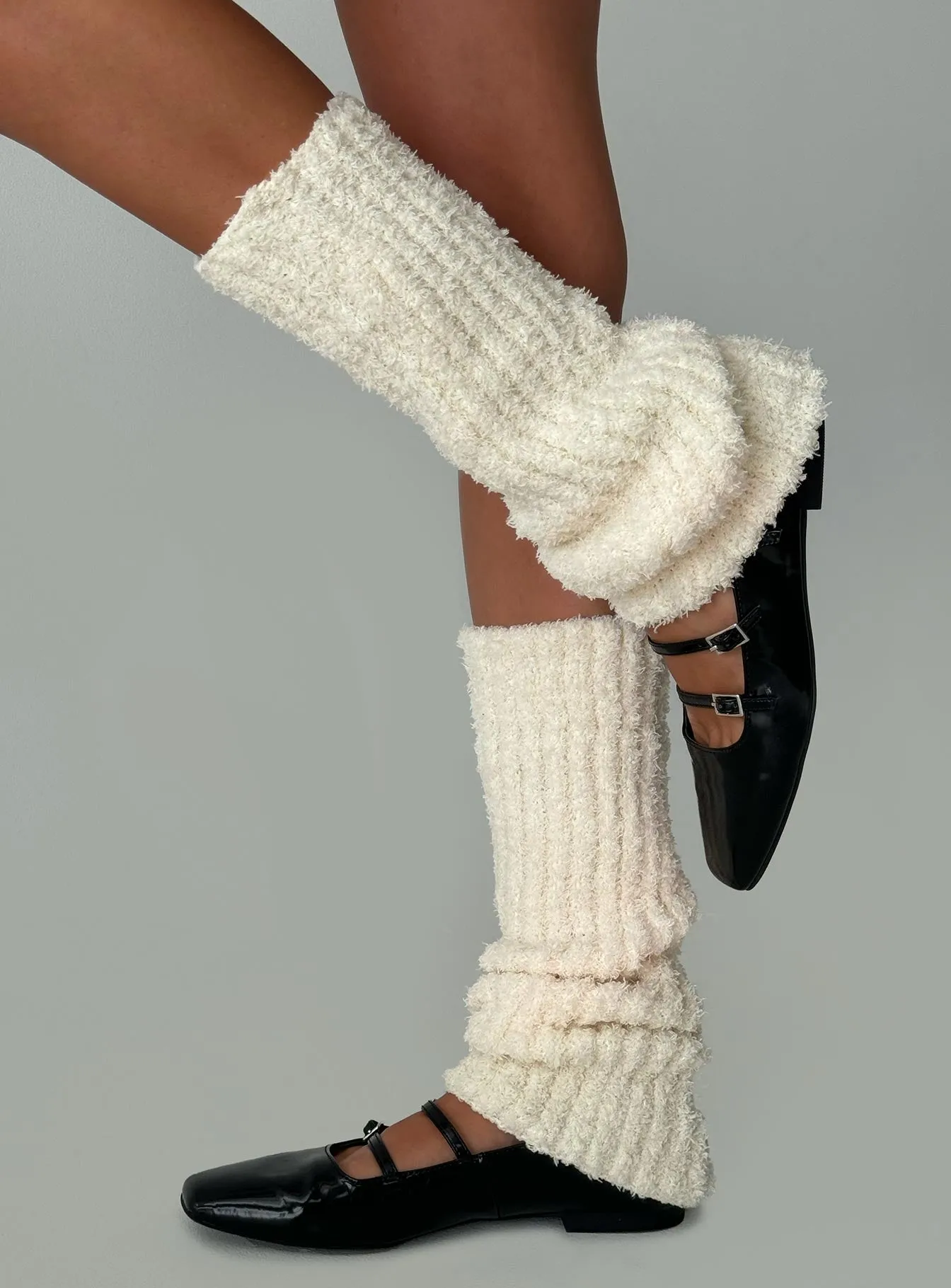 Queensway Boucle Legwarmers Cream sold by Princess Polly
