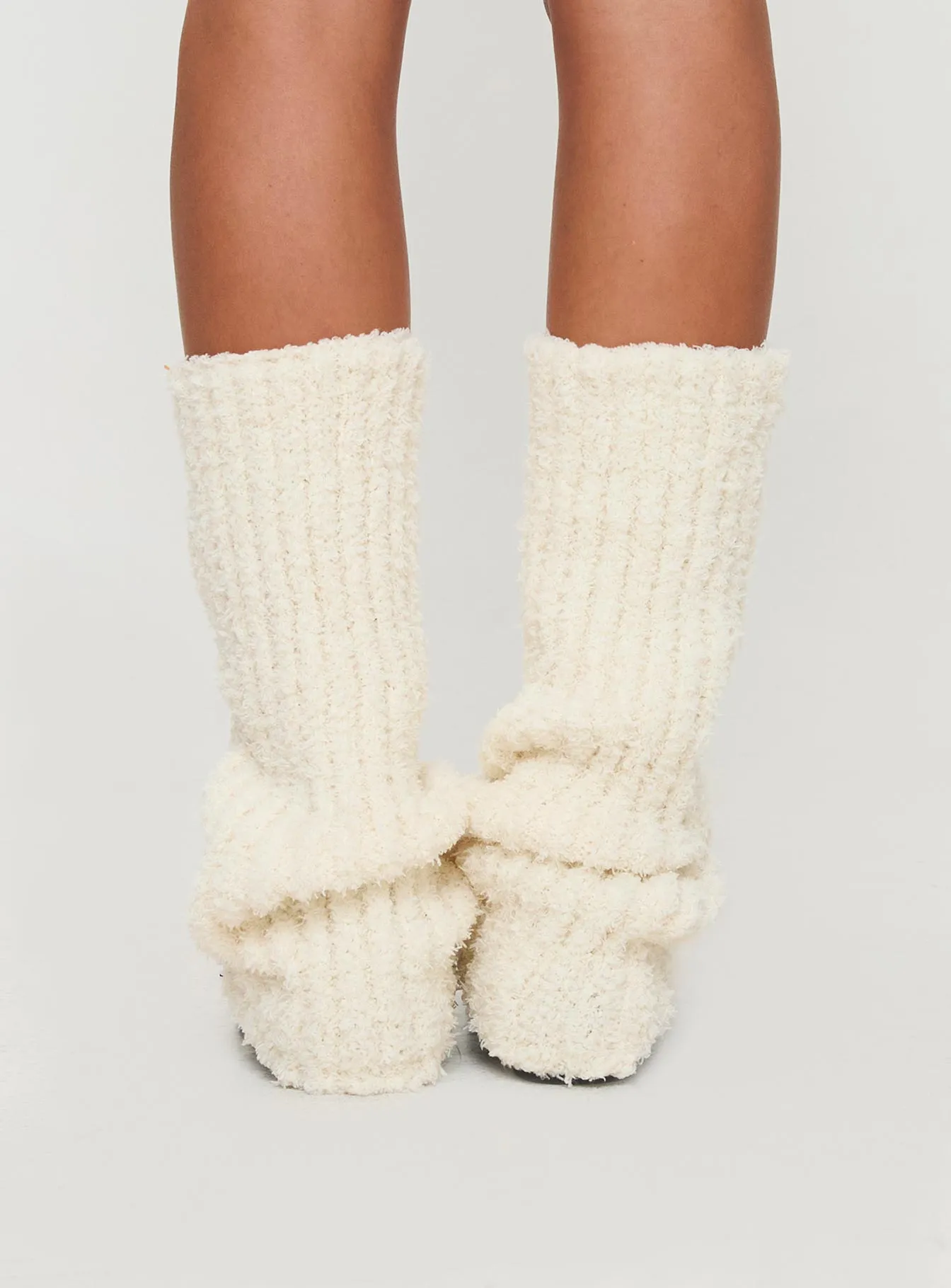 Queensway Boucle Legwarmers Cream sold by Princess Polly product image thumbnail 4