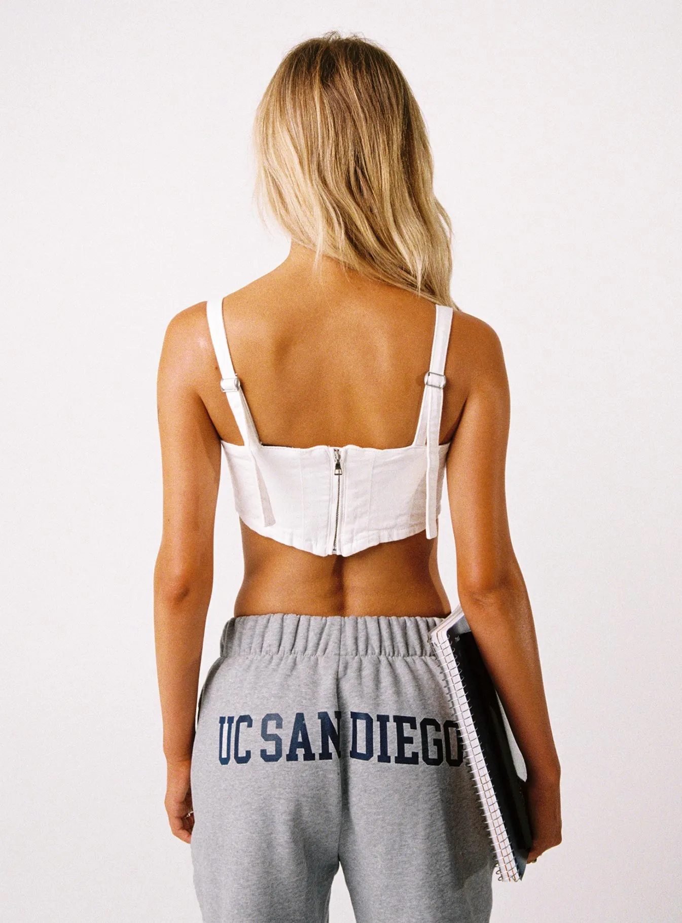 UCSD Denim Corset Top White sold by Princess Polly product image thumbnail 4