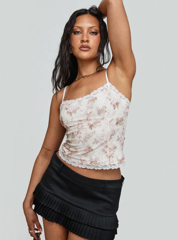 Zachariah Cami Top White Floral sold by Princess Polly