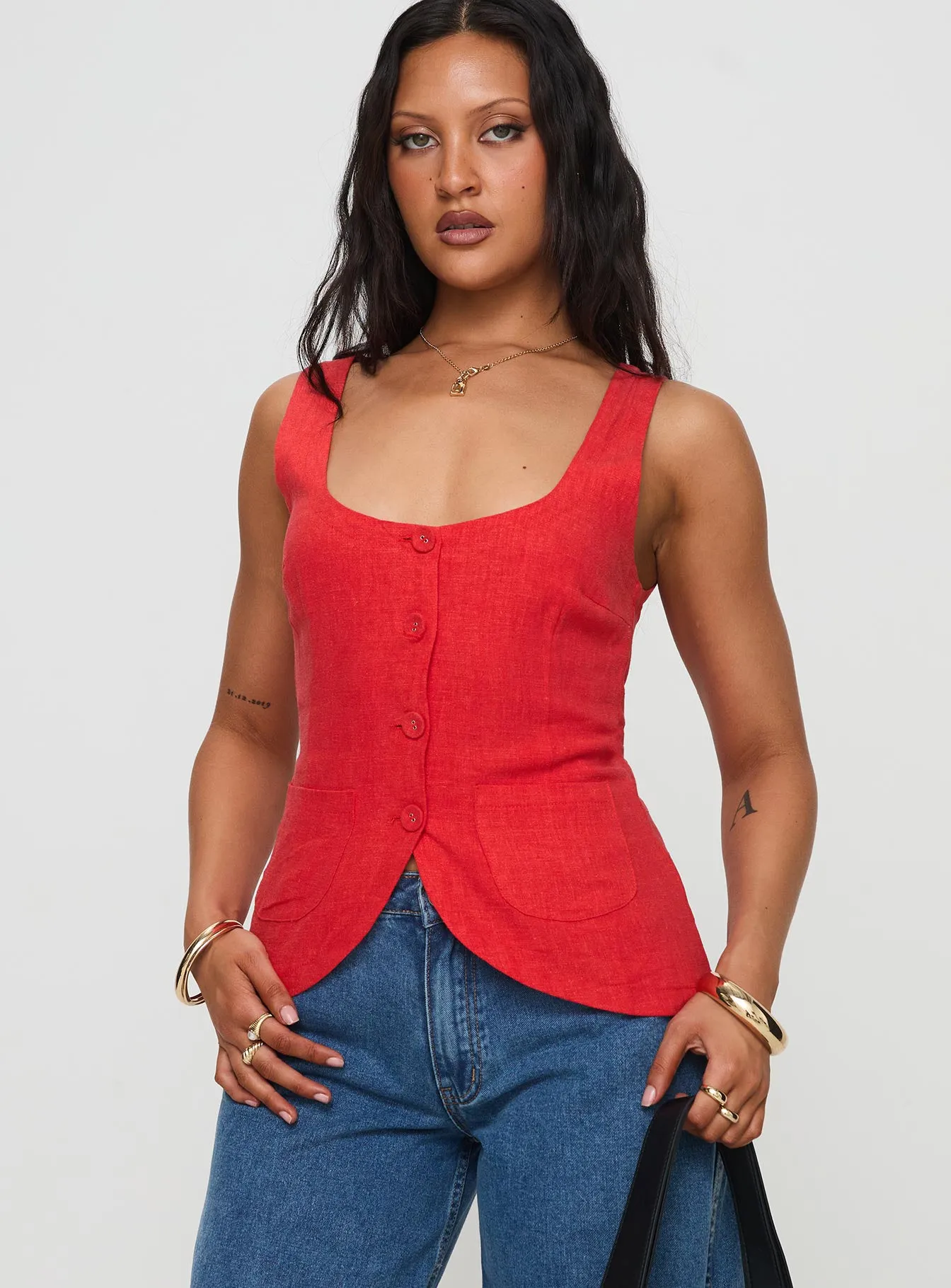 Spirito Vest Top Red sold by Princess Polly product image thumbnail 2