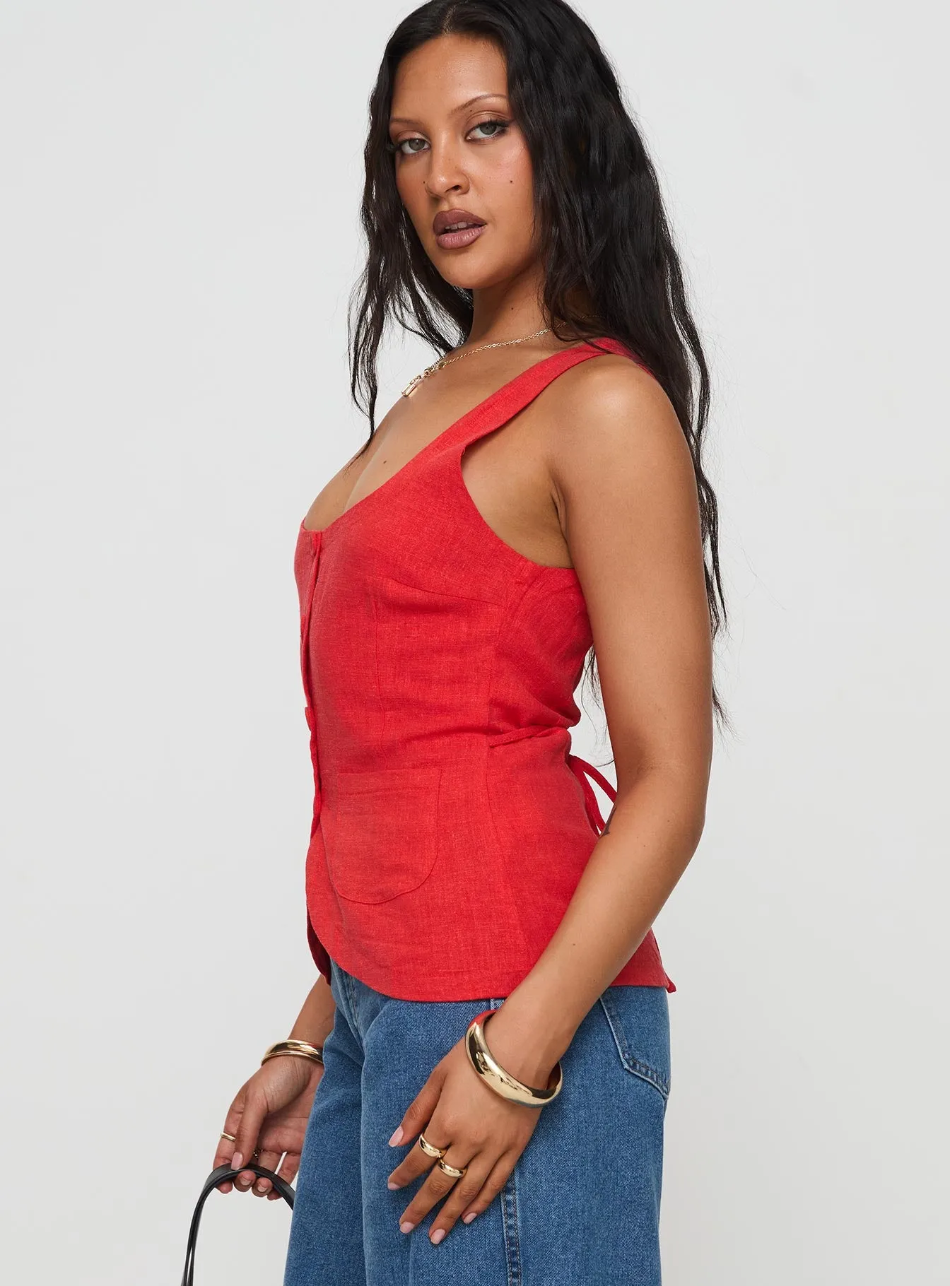 Spirito Vest Top Red sold by Princess Polly product image thumbnail 4