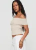 Murmur Off Shoulder Top Beige sold by Princess Polly