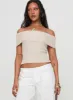 Murmur Off Shoulder Top Beige sold by Princess Polly