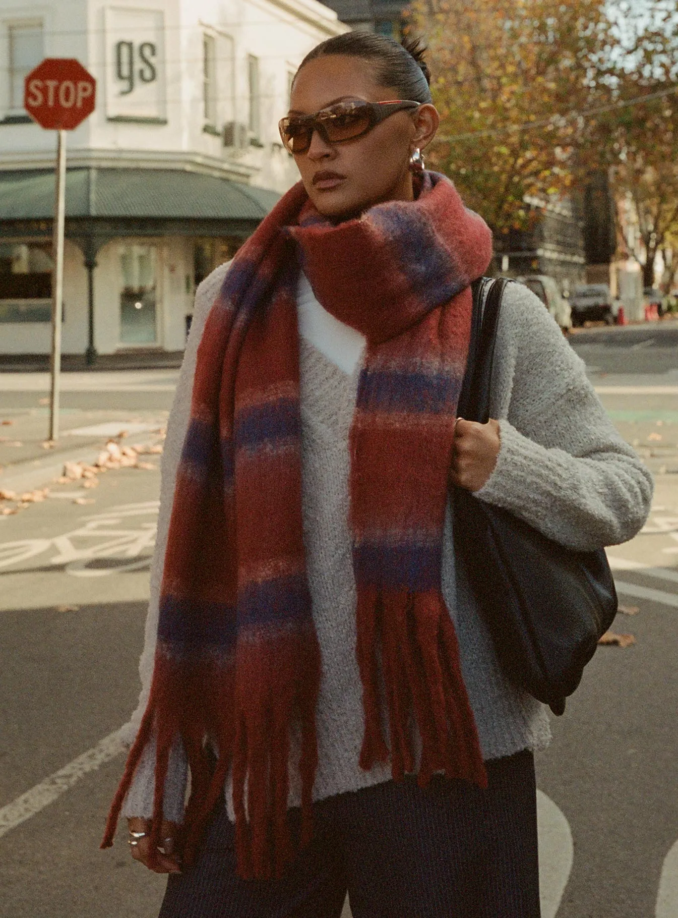 Rotini Scarf Red / Purple sold by Princess Polly