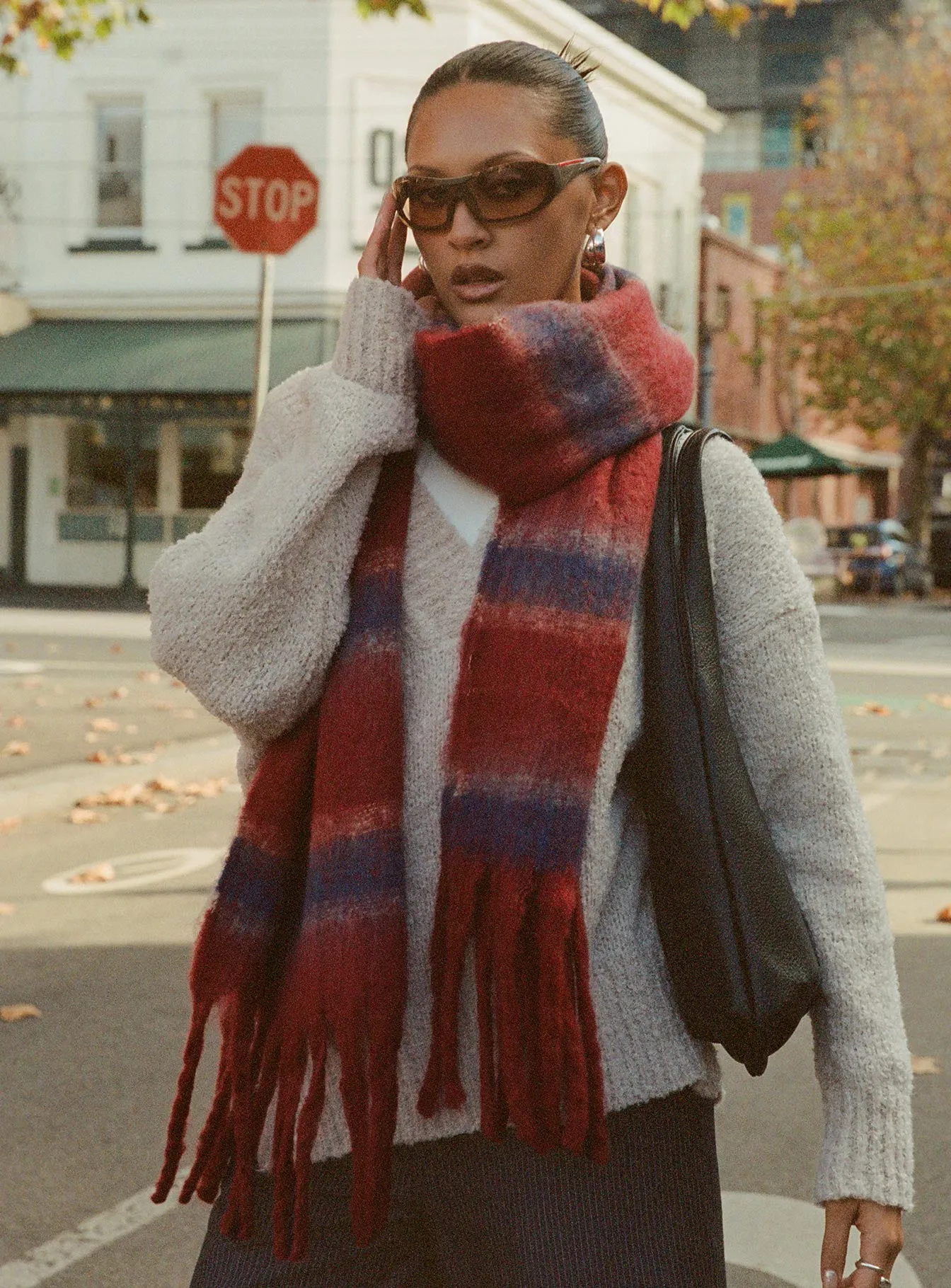 Rotini Scarf Red / Purple sold by Princess Polly product image thumbnail 4