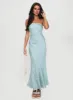 Salvin Strapless Maxi Dress Blue sold by Princess Polly