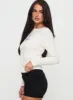 Martini Bow Long Sleeve Top Cream sold by Princess Polly