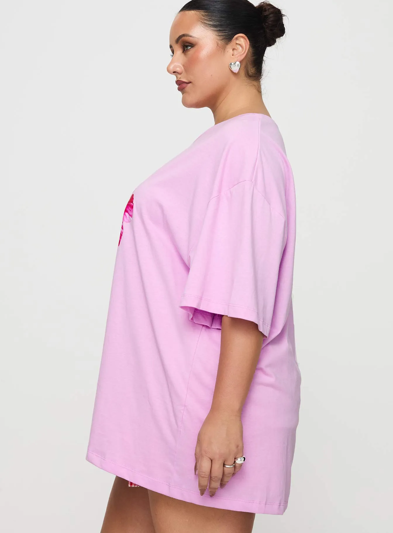 Hibiscus Haven Oversized Tee Pink Curve sold by Princess Polly product image thumbnail 4