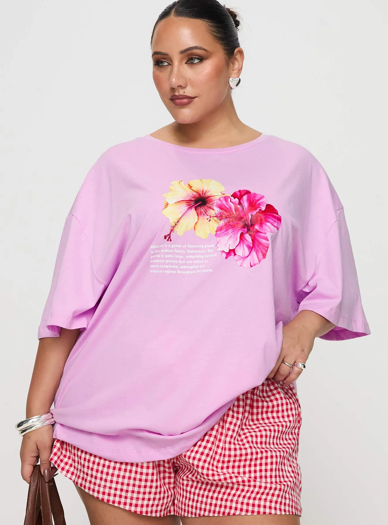 Hibiscus Haven Oversized Tee Pink Curve sold by Princess Polly product image thumbnail 2