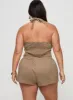 Eternal Youth Faux Suede Short Taupe Curve sold by Princess Polly