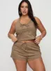 Eternal Youth Faux Suede Short Taupe Curve sold by Princess Polly
