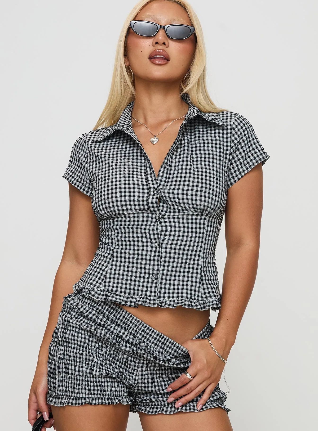 Covey Shirred Puff Sleeve Top Multi sold by Princess Polly product image thumbnail 2