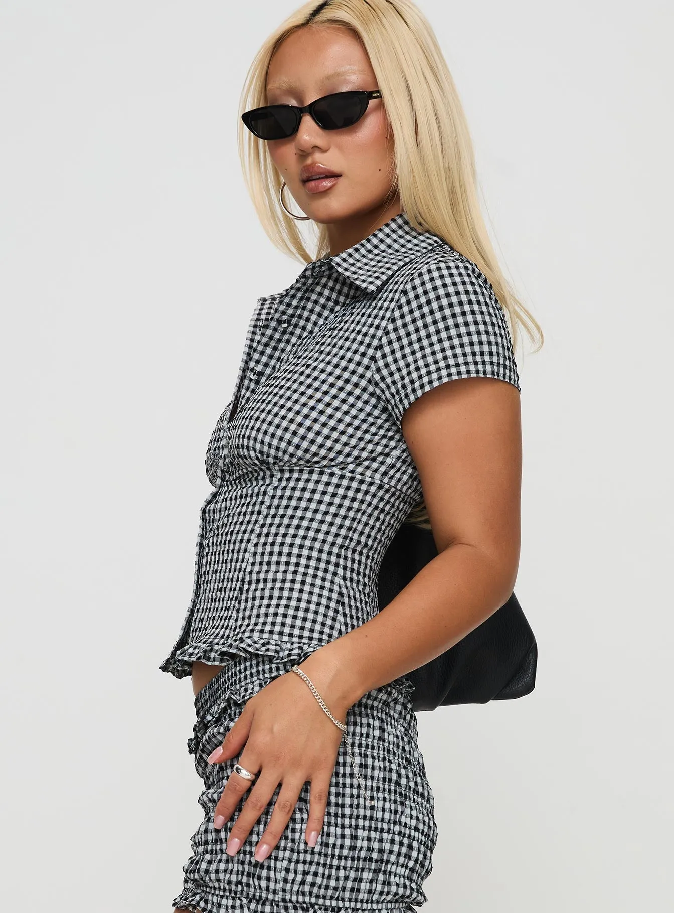 Covey Shirred Puff Sleeve Top Multi sold by Princess Polly product image thumbnail 4