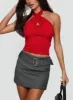 Mcvie Belted Mini Skirt Grey sold by Princess Polly