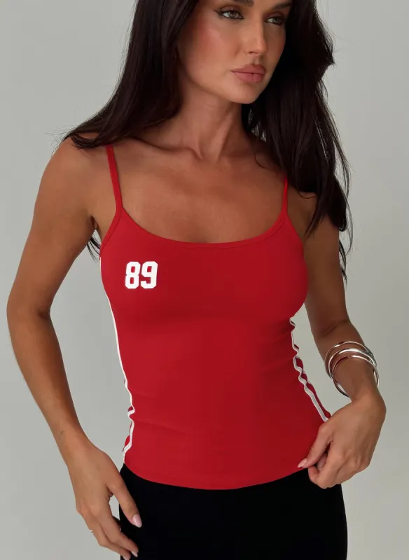 89 Trackstar Top Red sold by Princess Polly