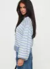 Harmony Balloon Sleeve Knit Sweater Blue / White Stripe sold by Princess Polly
