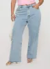 Fawcett High Rise Straight Leg Jeans Light Blue Wash Curve sold by Princess Polly