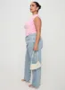 Fawcett High Rise Straight Leg Jeans Light Blue Wash Curve sold by Princess Polly