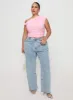 Fawcett High Rise Straight Leg Jeans Light Blue Wash Curve sold by Princess Polly