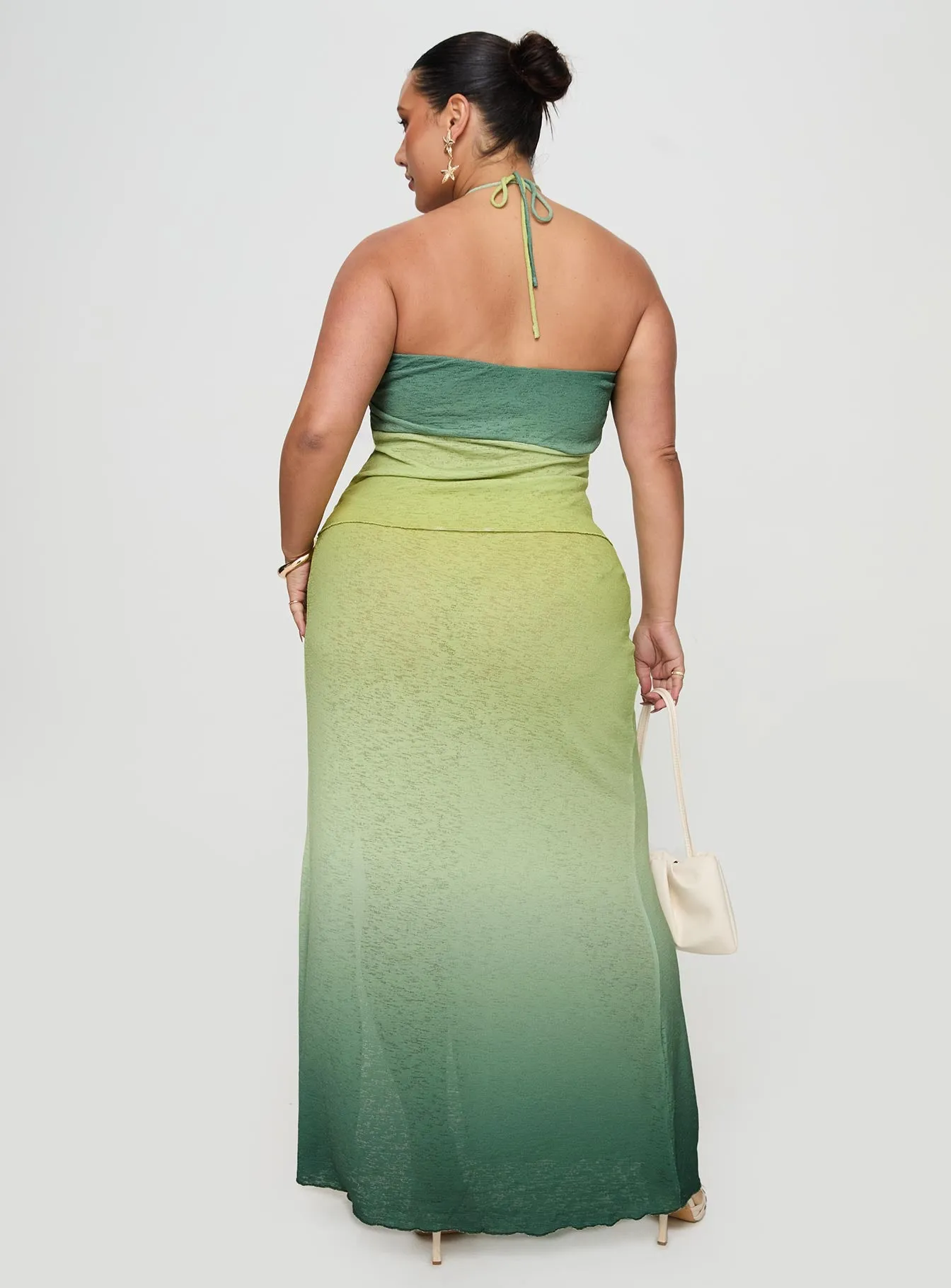 Star Girl Maxi Skirt Green Ombre Curve sold by Princess Polly product image thumbnail 5