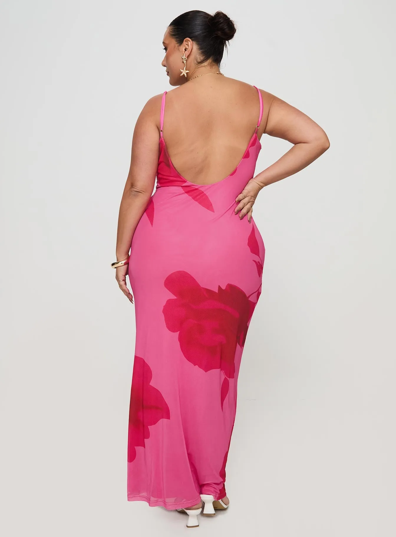 Knox Maxi Dress Hot Pink Floral Curve sold by Princess Polly product image thumbnail 5