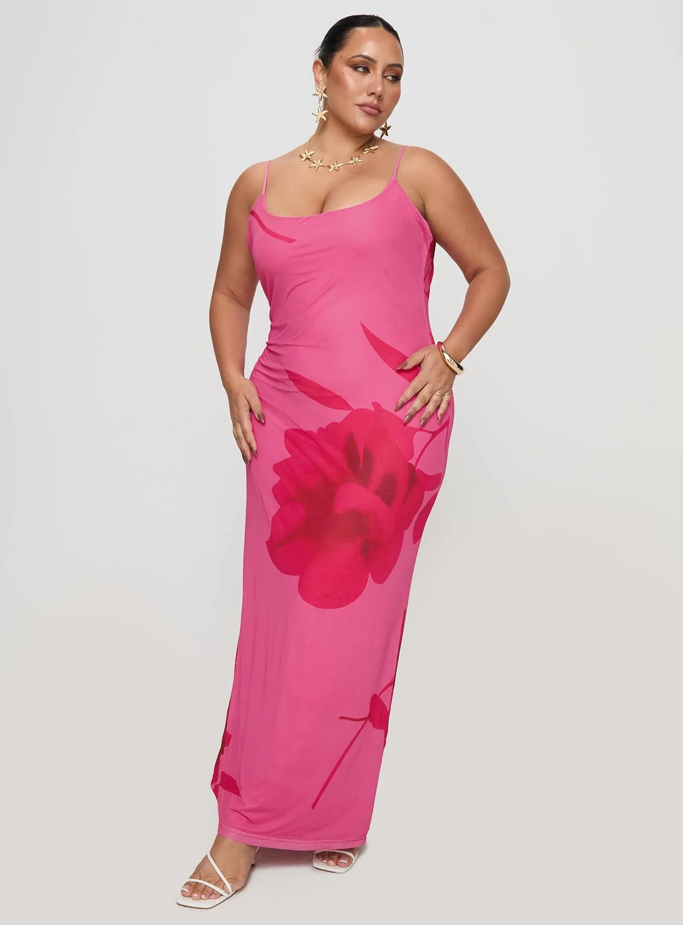 Knox Maxi Dress Hot Pink Floral Curve sold by Princess Polly product image thumbnail 2