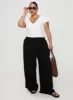 Louis Linen Blend Pants Black Curve sold by Princess Polly