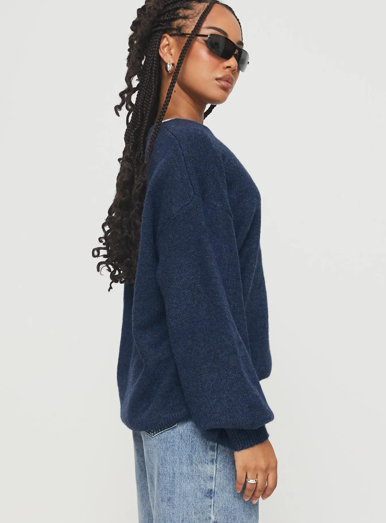 Ryanna Sweater Navy sold by Princess Polly product image thumbnail 4