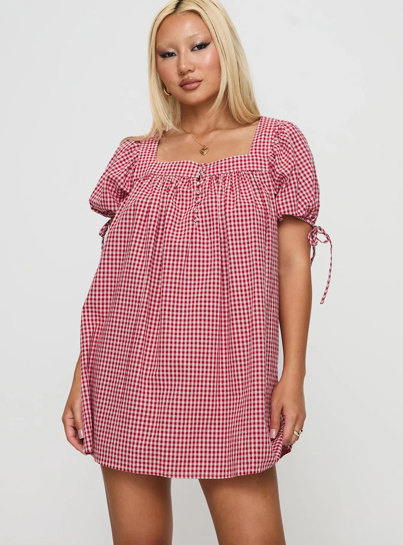 Lilibet Mini Dress Red Gingham sold by Princess Polly product image thumbnail 2