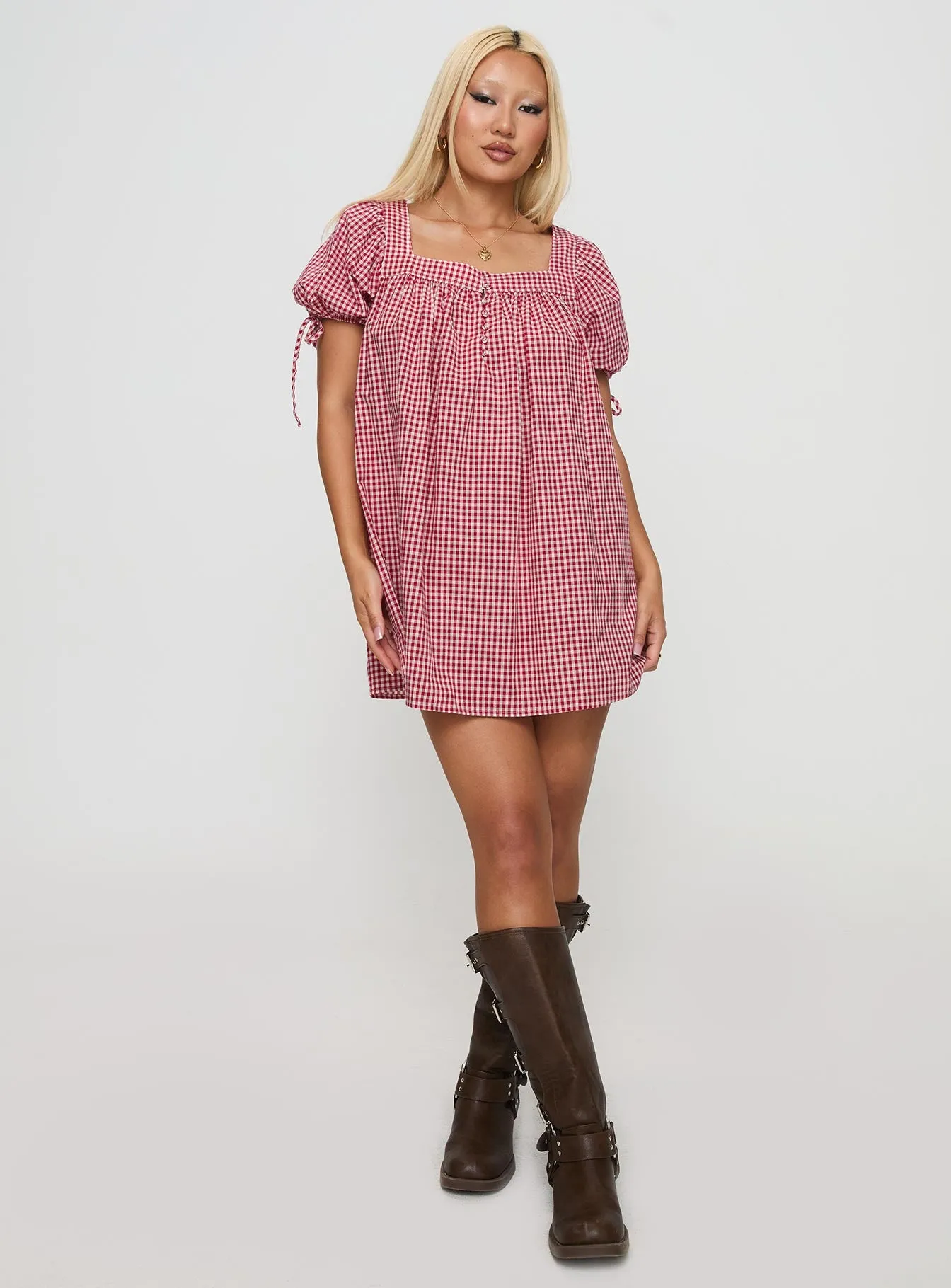 Lilibet Mini Dress Red Gingham sold by Princess Polly product image thumbnail 3