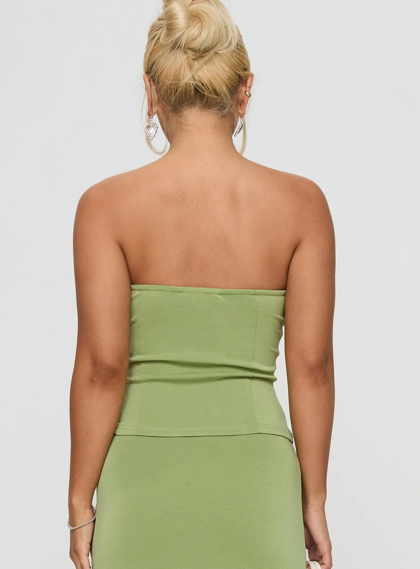 Sun Chaser Strapless Top Green sold by Princess Polly product image thumbnail 5