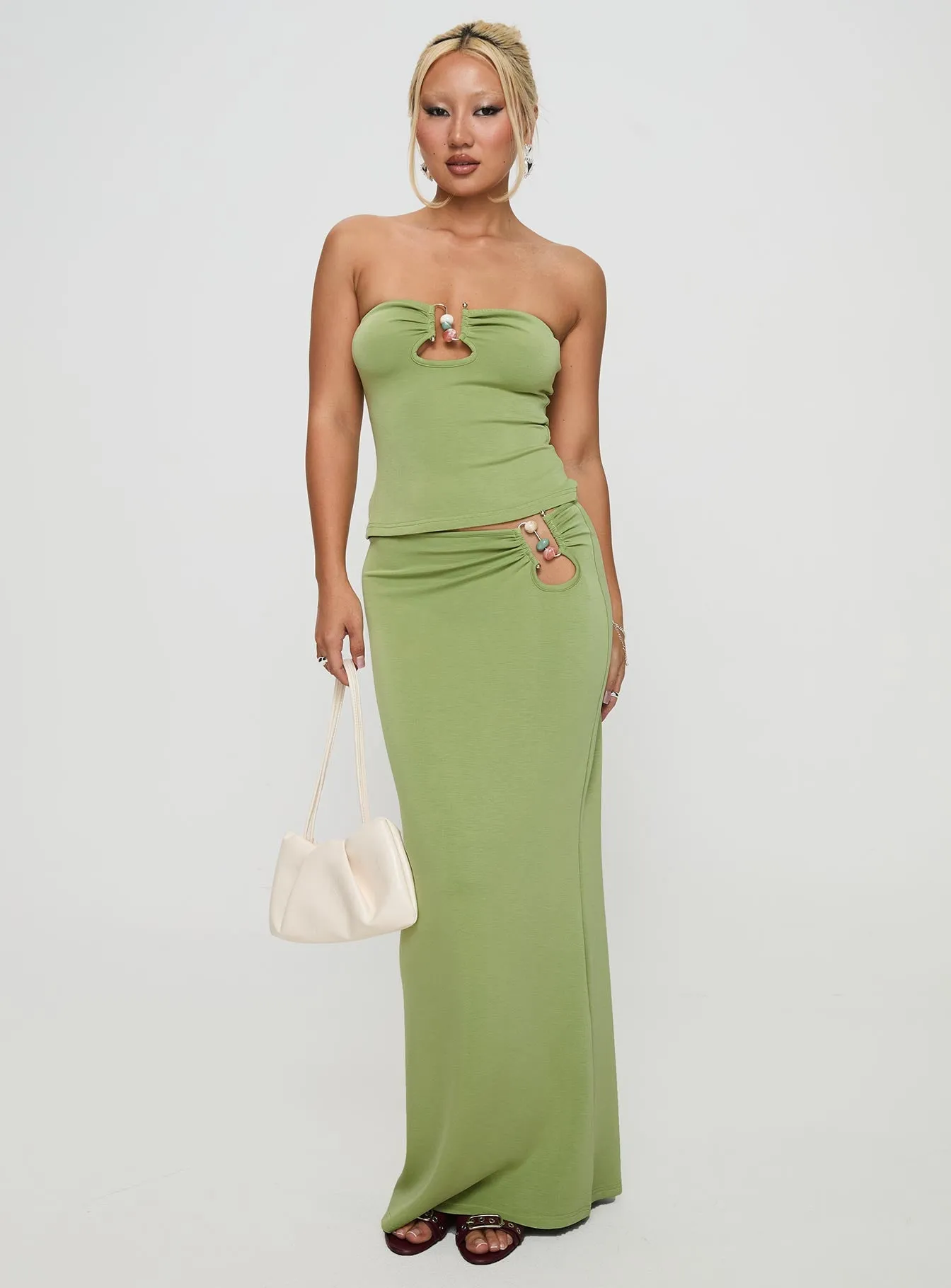 Sun Chaser Maxi Skirt Green sold by Princess Polly product image thumbnail 2