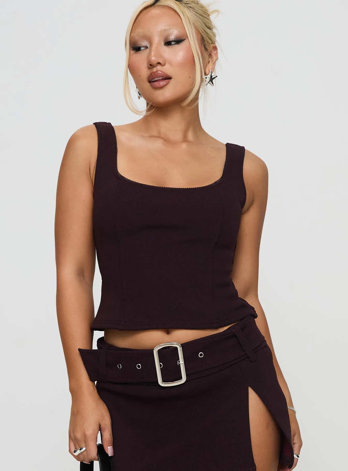 Evonne Corset Top Wine sold by Princess Polly product image thumbnail 2