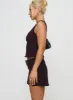 Genessa Belted Micro Mini Skirt Wine sold by Princess Polly