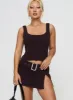 Genessa Belted Micro Mini Skirt Wine sold by Princess Polly