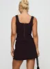 Genessa Belted Micro Mini Skirt Wine sold by Princess Polly