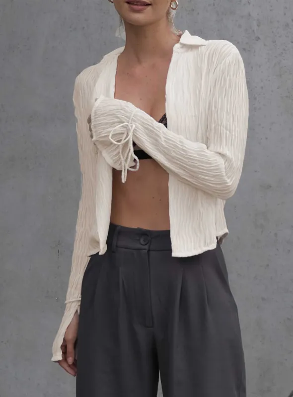 Aluna Shirt Beige sold by Princess Polly