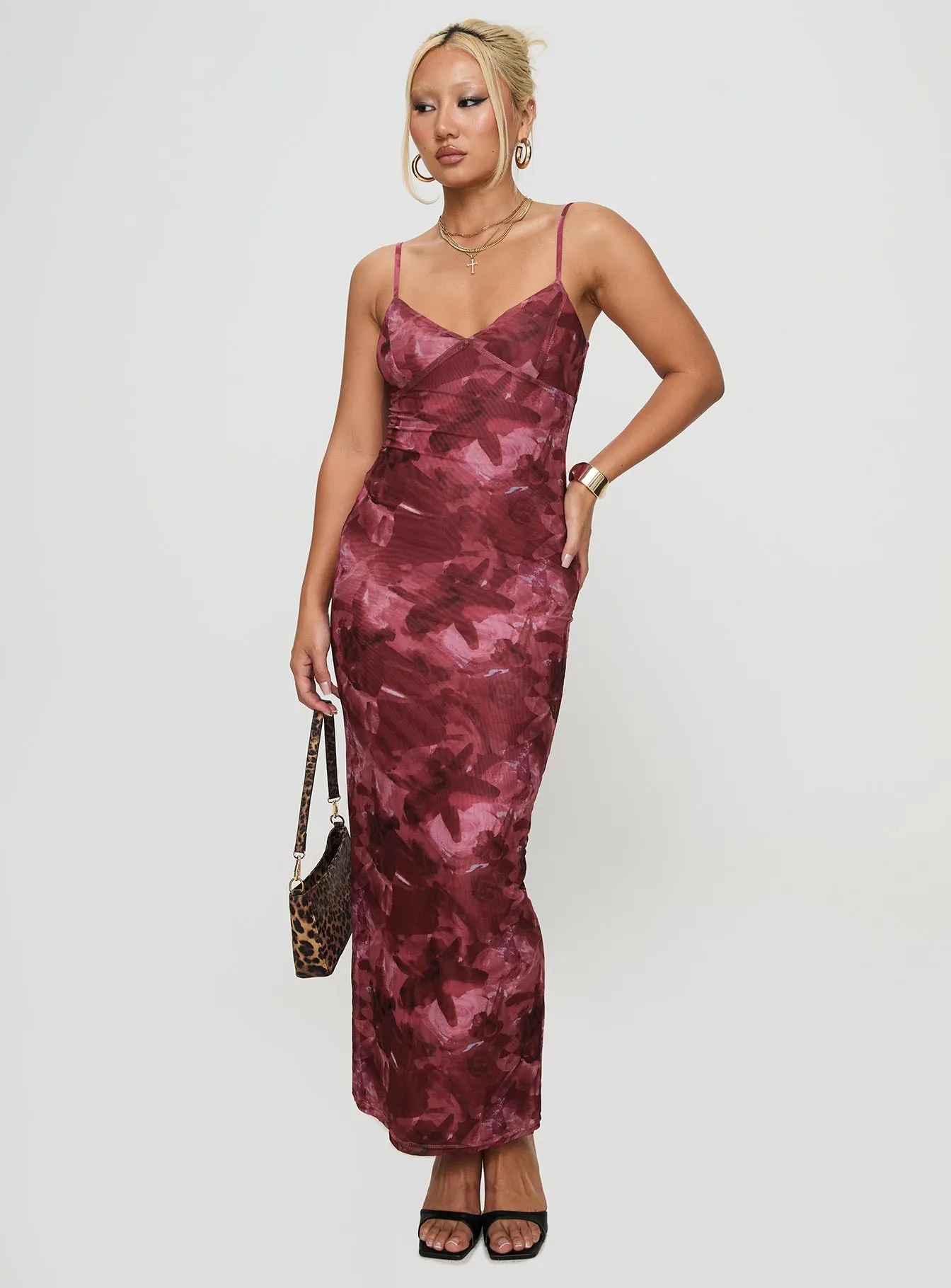 Hathaway Maxi Dress Burgundy Floral sold by Princess Polly product image thumbnail 2