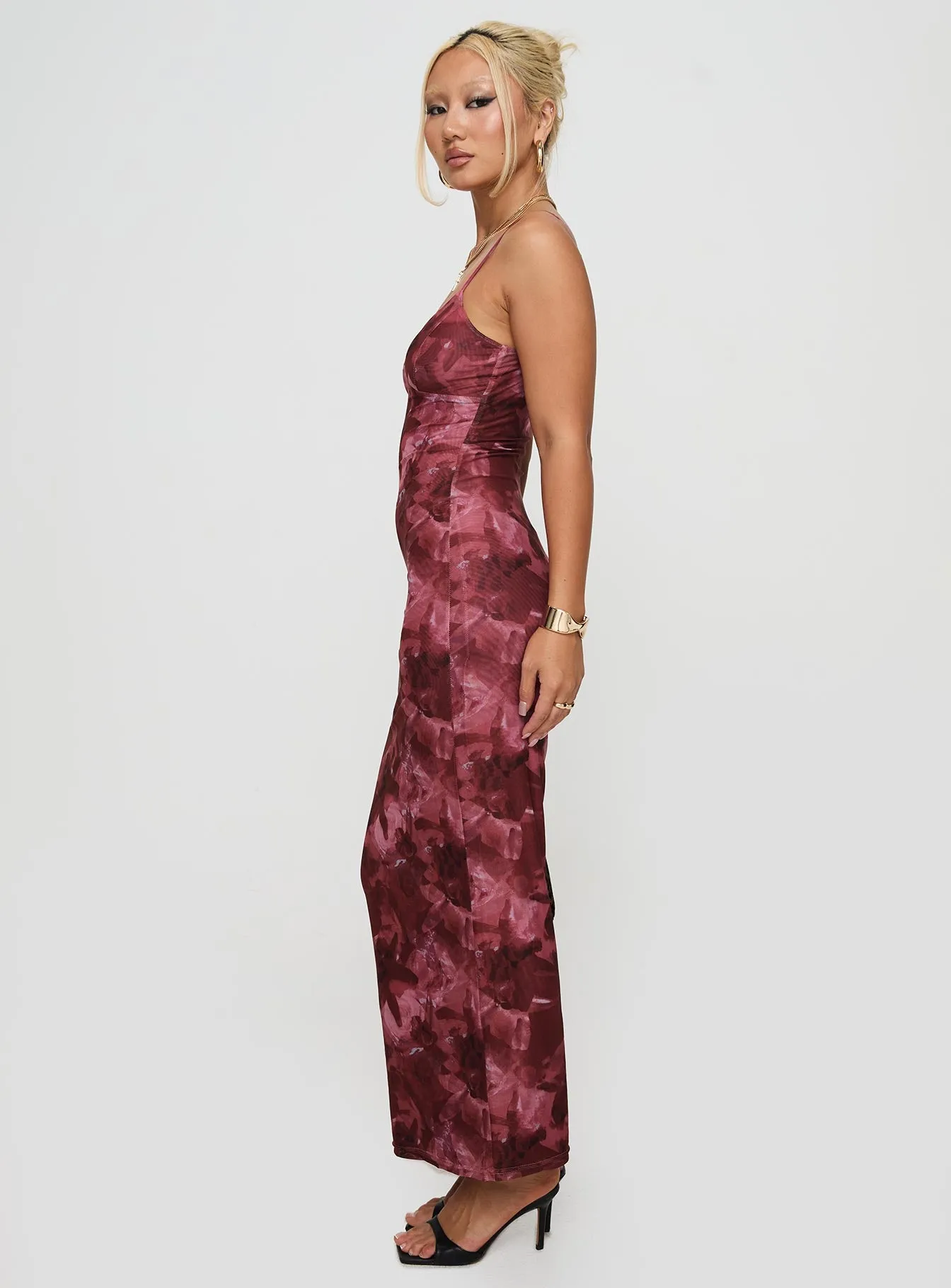 Hathaway Maxi Dress Burgundy Floral sold by Princess Polly product image thumbnail 4