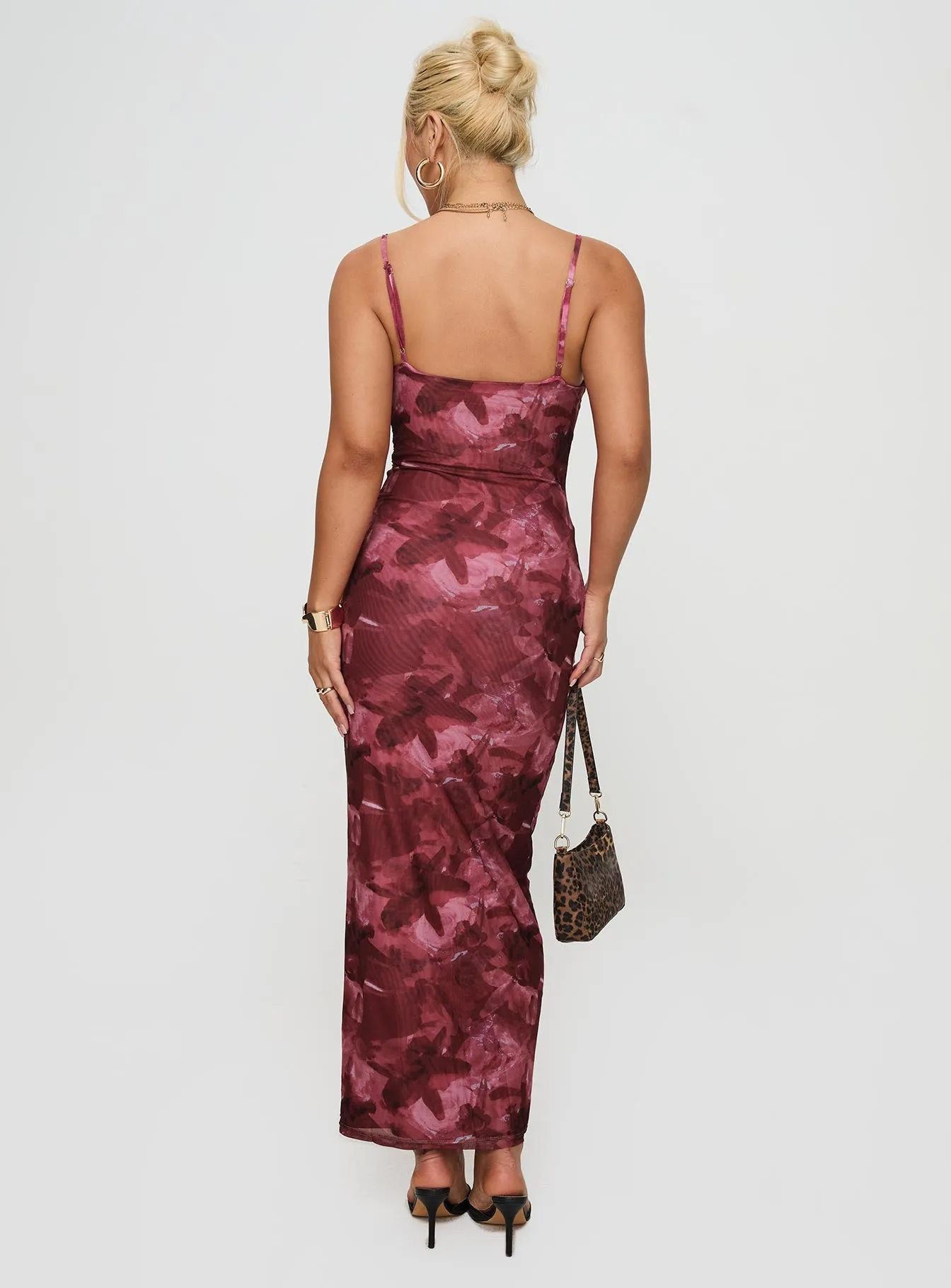 Hathaway Maxi Dress Burgundy Floral sold by Princess Polly product image thumbnail 5