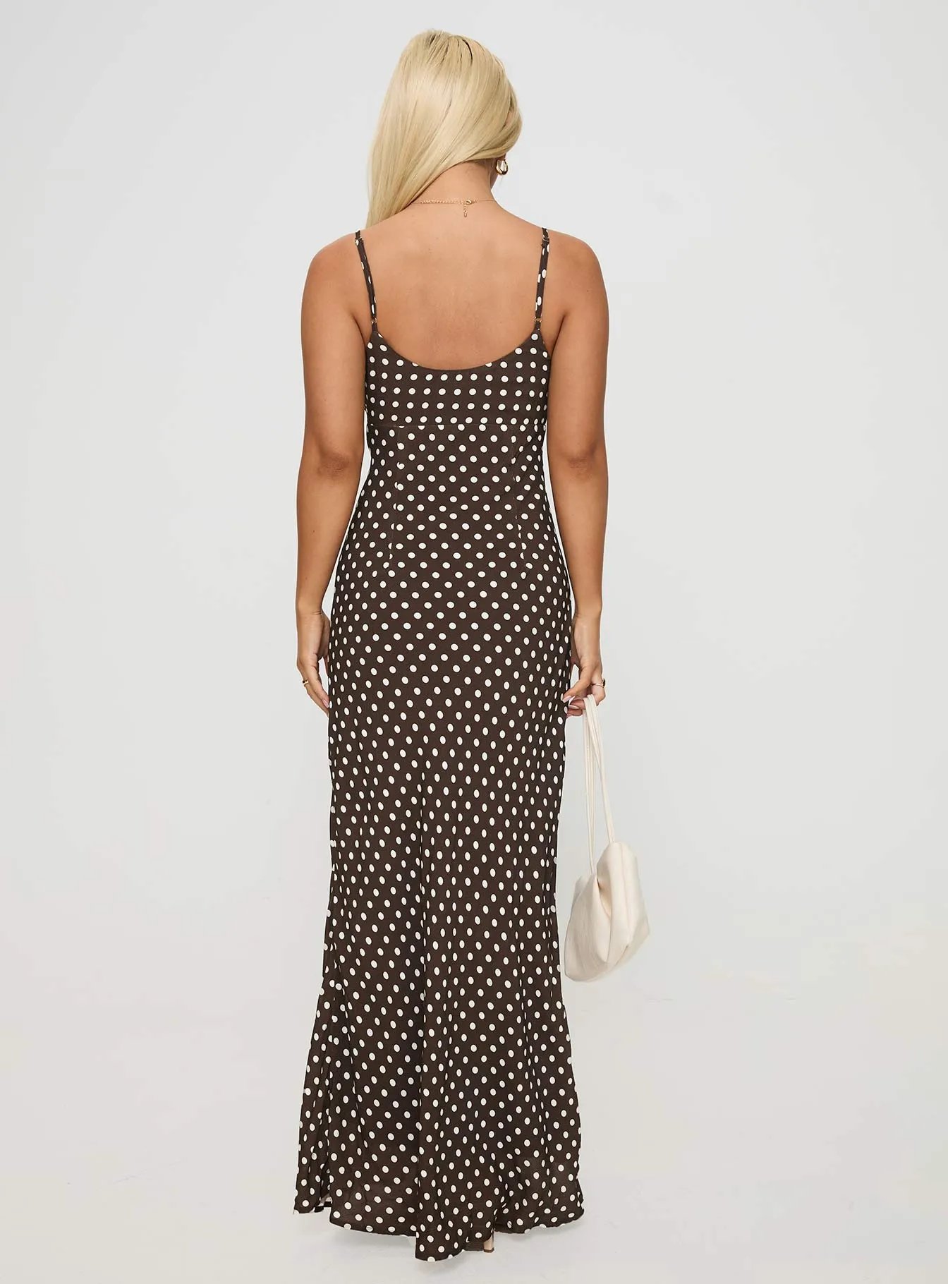 Jorjana Polka Maxi Dress Brown / White sold by Princess Polly product image thumbnail 5