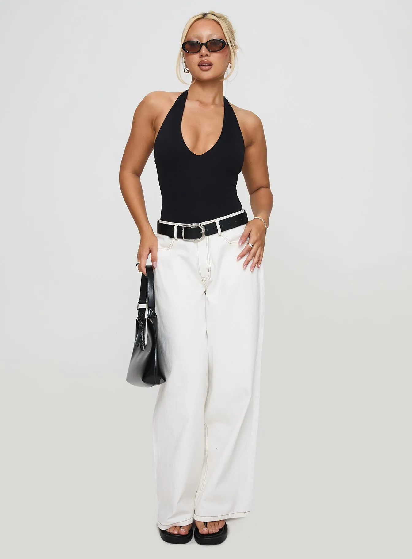 Someone New Halter Bodysuit Black sold by Princess Polly product image thumbnail 3